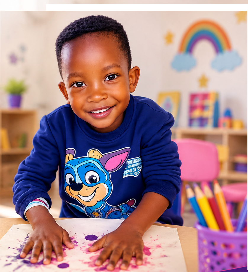 Happy child learning